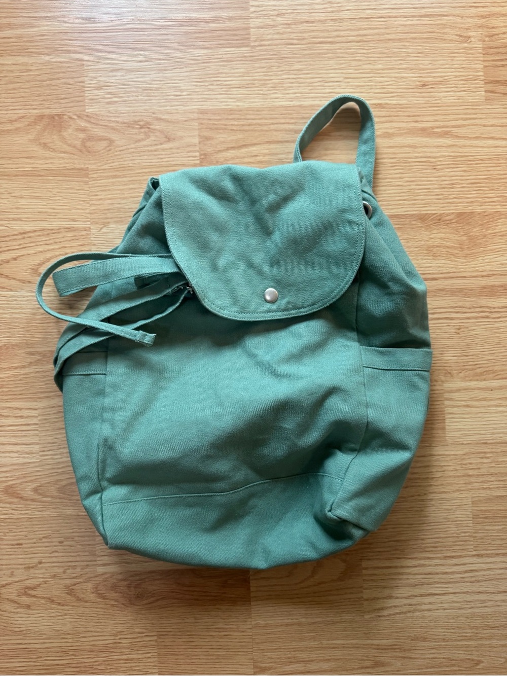 Palm + Perkins Green Canvas Drawstring Backpack